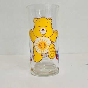 Vintage 1983 Pizza Hut Care Bears Glass   Funshine Bear
